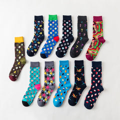 Men Novelty Happy Cotton Colorful Socs