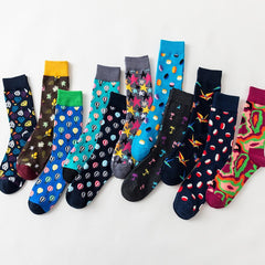 Men Novelty Happy Cotton Colorful Socs