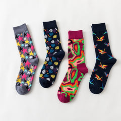Men Novelty Happy Cotton Colorful Socs