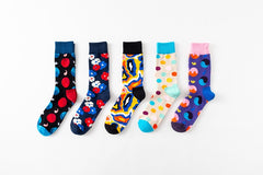 Men Novelty Happy Cotton Colorful Socs