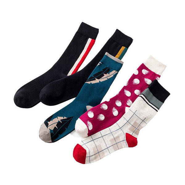 5 Pairs Mens Fashion Cotton Funny Happy
