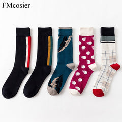 5 Pairs Mens Fashion Cotton Funny Happy