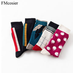 5 Pairs Mens Fashion Cotton Funny Happy