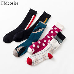 5 Pairs Mens Fashion Cotton Funny Happy