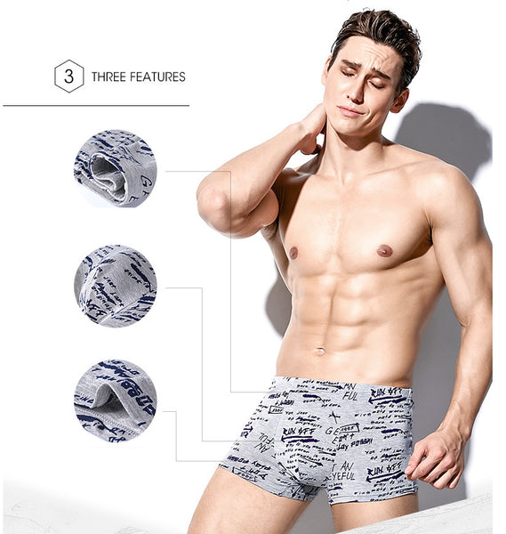 4pcs/lot Sexy Men Boxer Male Underwear