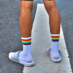 Street Sock Man Stripe Cotton High Soc E6T4