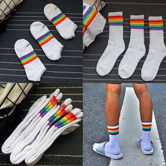 Street Sock Man Stripe Cotton High Soc E6T4