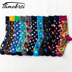 Men Novelty Happy Cotton Colorful Socs