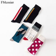 5 Pairs Mens Fashion Cotton Funny Happy