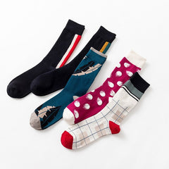 5 Pairs Mens Fashion Cotton Funny Happy