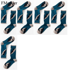 5 Pairs Mens Fashion Cotton Funny Happy