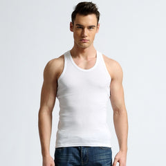 Man's Cotton Tank Tops Solid Seamless Underwear