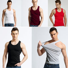 Man's Cotton Tank Tops Solid Seamless Underwear